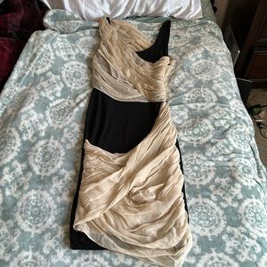 Cream and black goddess dress